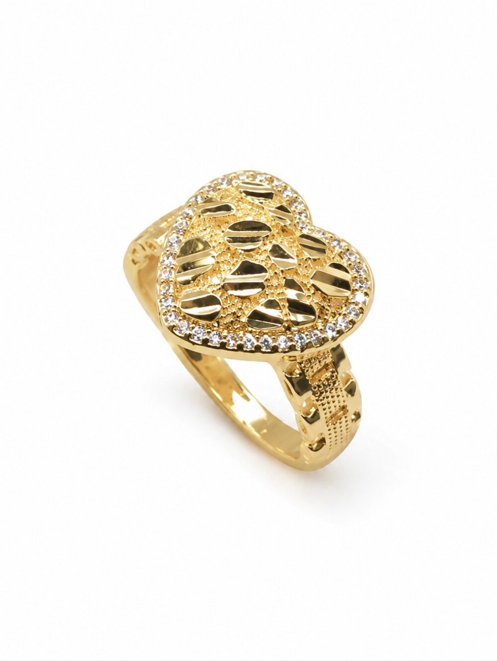 Paved Heart Ring | Sparkling Heart Ring | Dainty gold Jewelry | Cute Gift